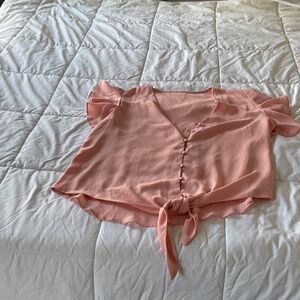 Chic Blush Button-Down Women's Blouse